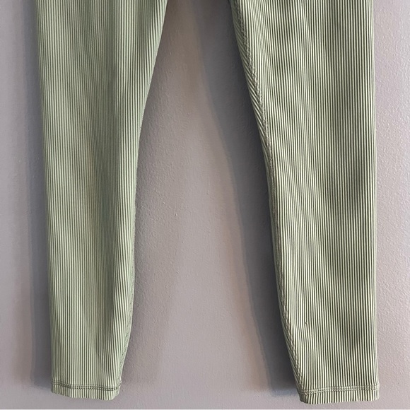 Athleta Leggings Womens Elation Rib Tight Mid Rise Athletic 24” Olive Green M - Picture 4 of 15
